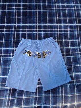 Trapstar Brand Blue Drawstring Shorts
